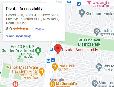 Pivotal accessiblity google map location